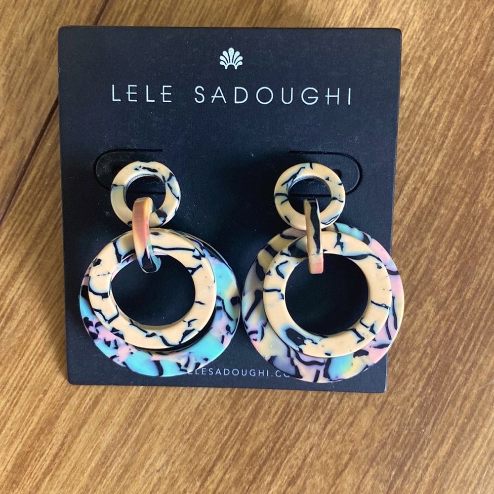 Lele Sadoughi Multicolored hoops. Never worn!!!